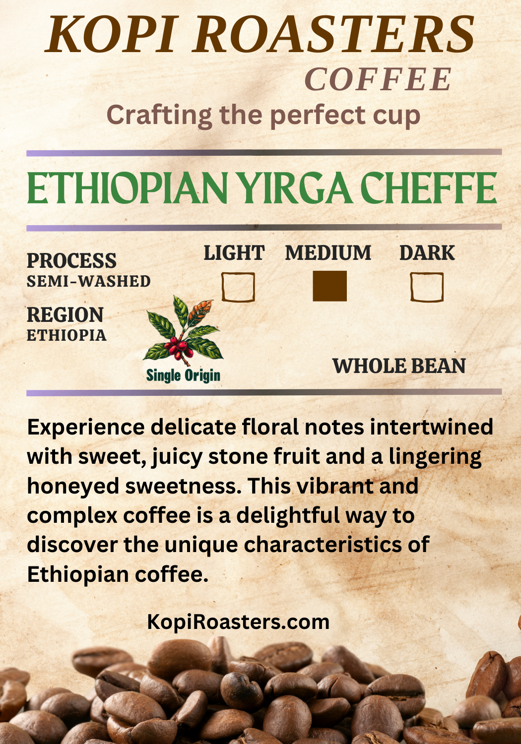 Ethiopia: USDA Organic Konga G1, Yirgacheffe